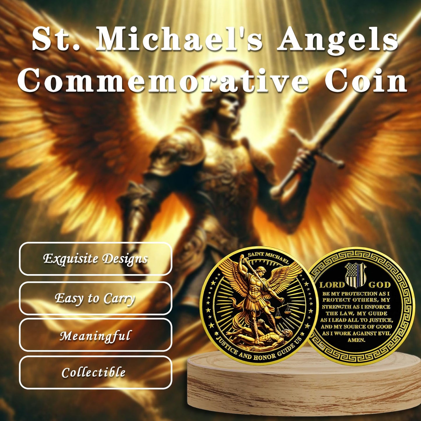 Police Patron Saint of Law Enforcement Archangel Michael Coin mysite