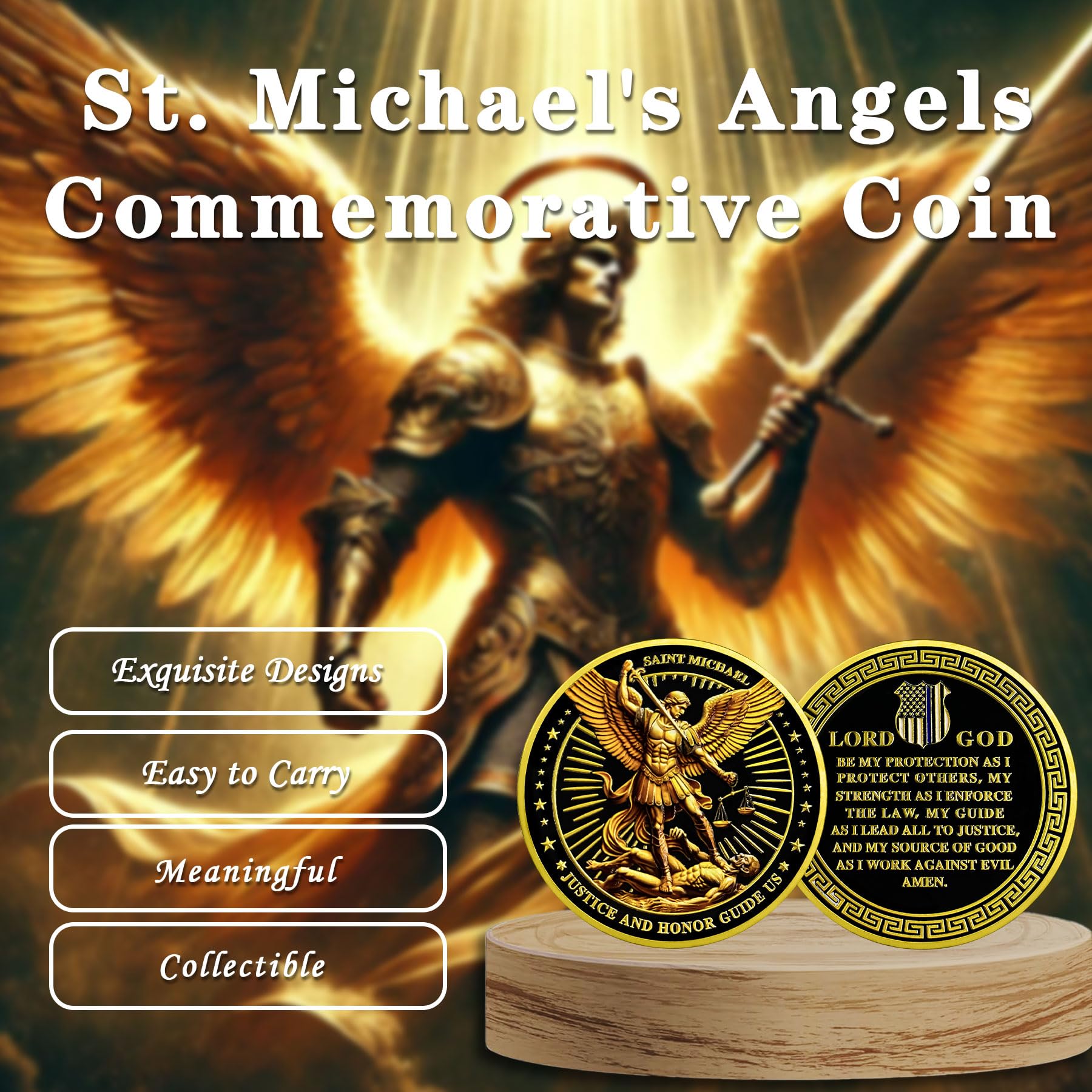 Police Patron Saint of Law Enforcement Archangel Michael Coin mysite