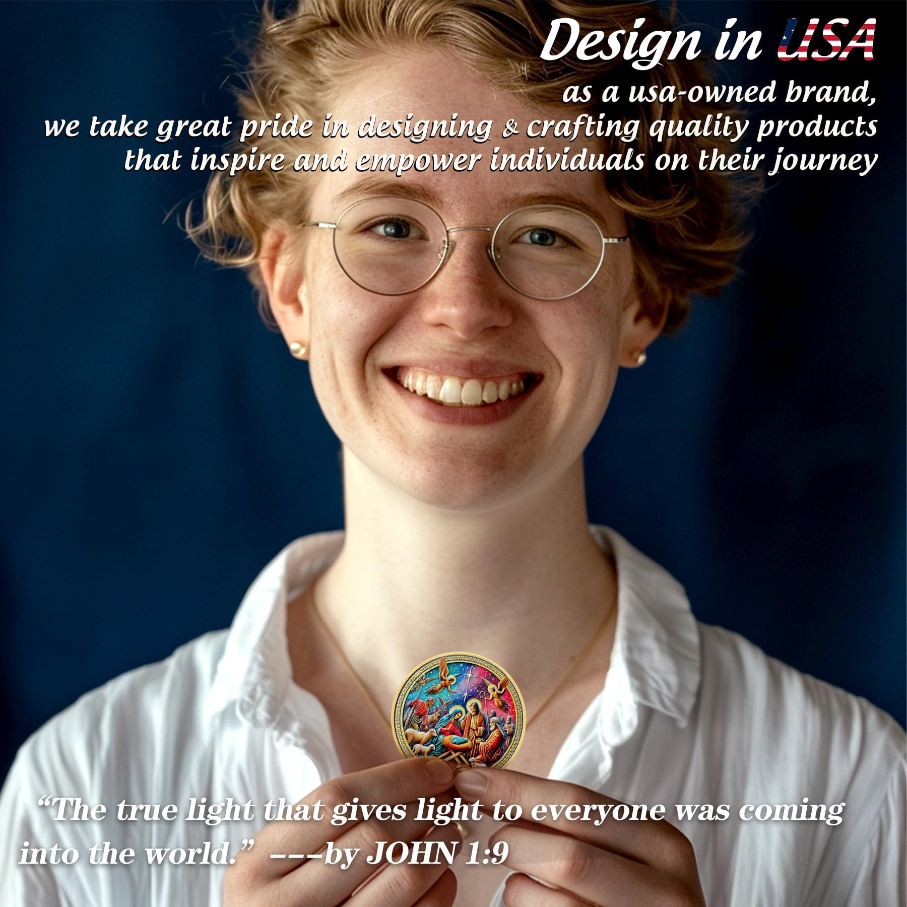 Jesus Birth Light of The World Christian Challenge Coin mysite