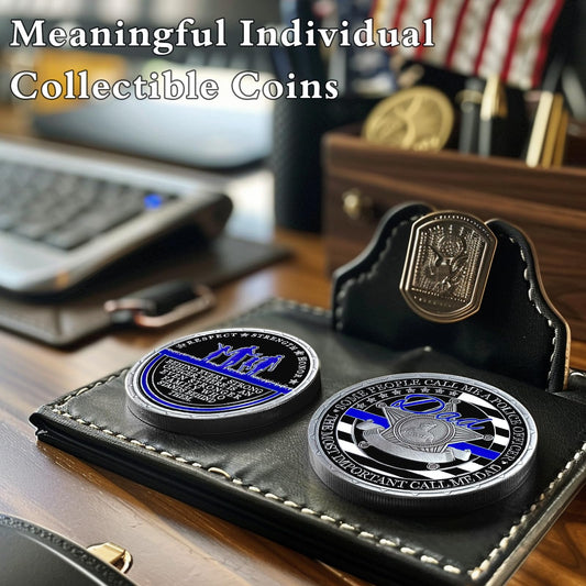 Thin Blue Line Police Law Enforcement Police Officer Challenge Coins mysite