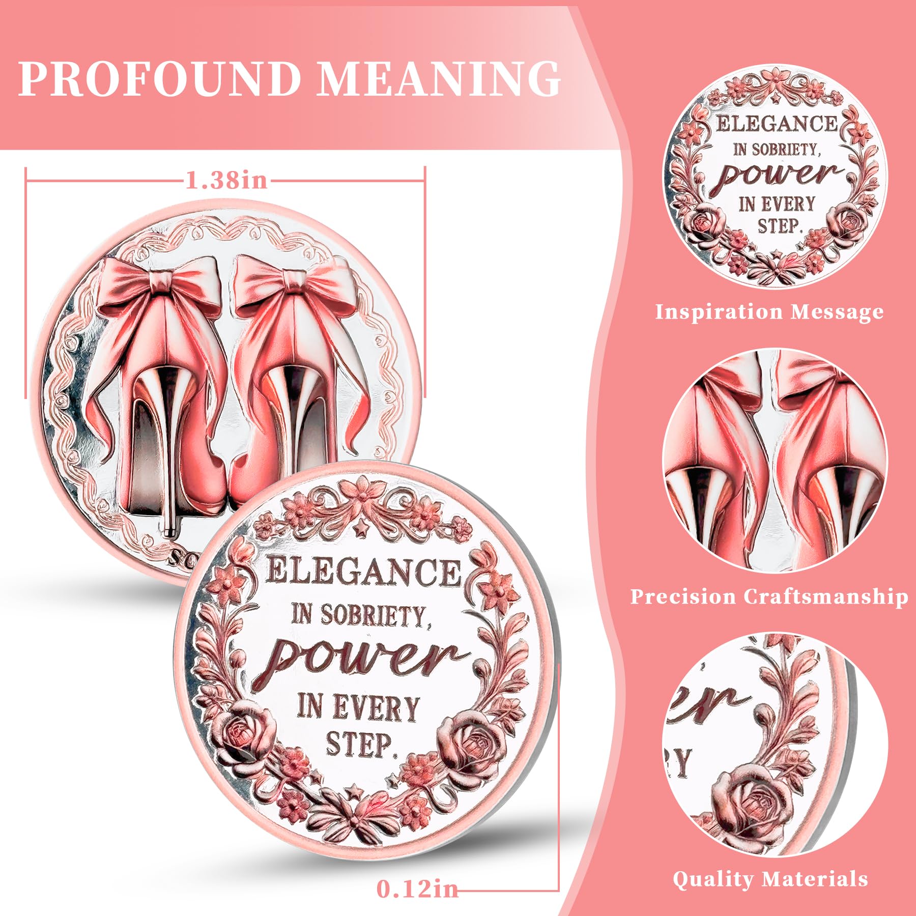 Bow Tie & High Heels Affirmation Sobriety Coin mysite