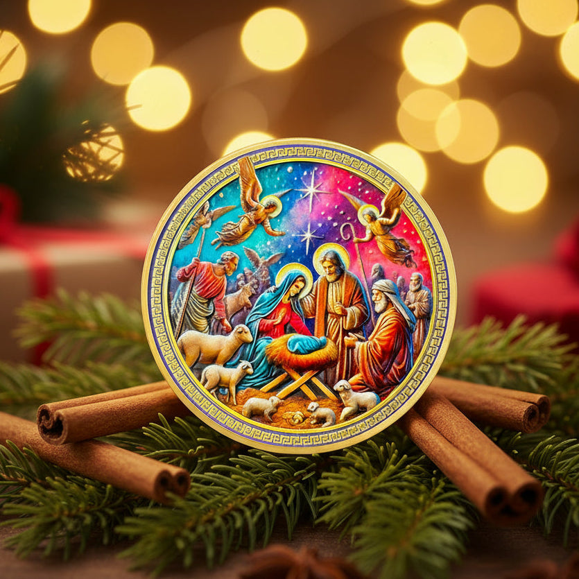 Jesus Birth Light of The World Christian Challenge Coin mysite
