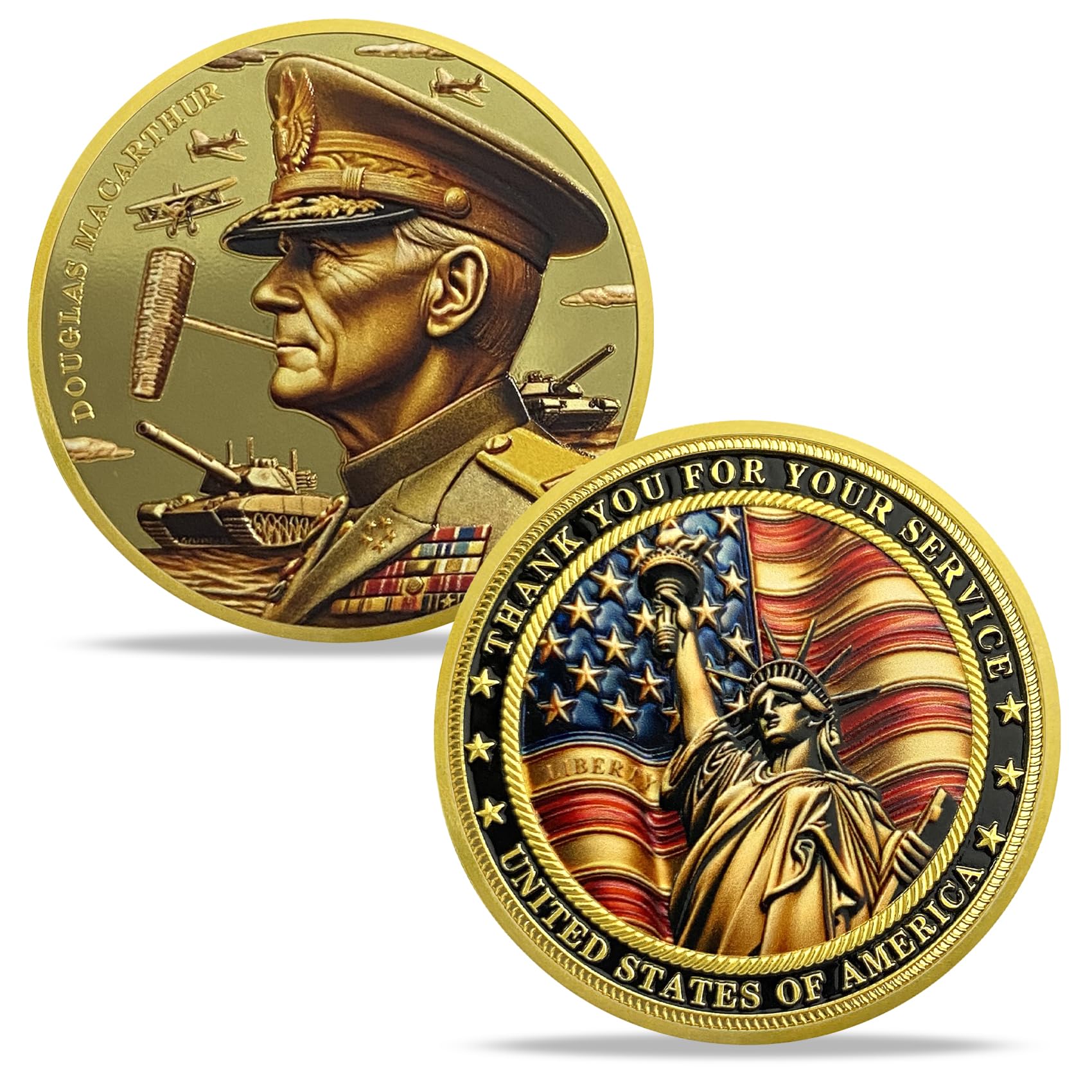 Thank You for Your Service Veteran Military Challenge Coins (Douglas MacArthur) mysite