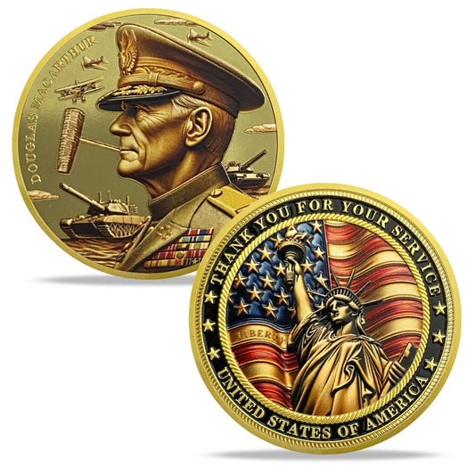 Thank You for Your Service Veteran Military Challenge Coins (Douglas MacArthur) mysite