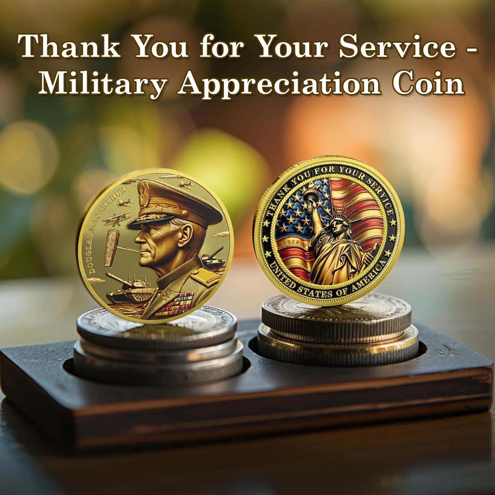 Thank You for Your Service Veteran Military Challenge Coins (Douglas MacArthur) mysite