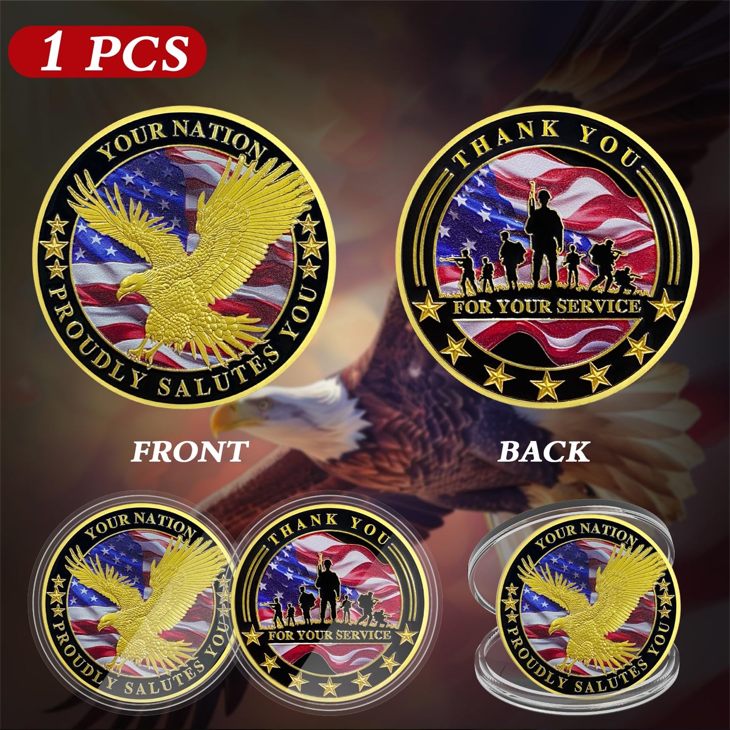 Thank You for Your Service Bulk Veterans Military  Challenge Coin mysite