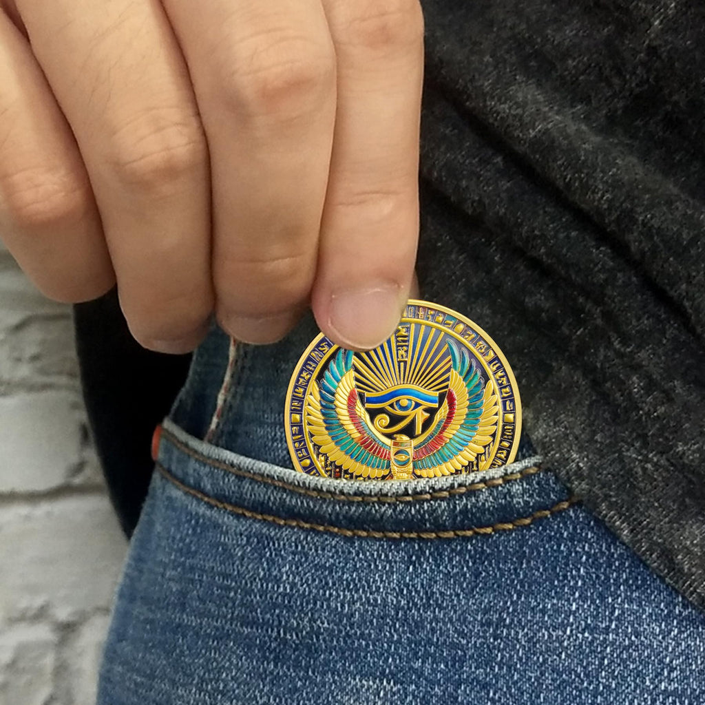 Inspirational Egyptian Symbol Pharaoh Eye of Horus Religious Coin mysite