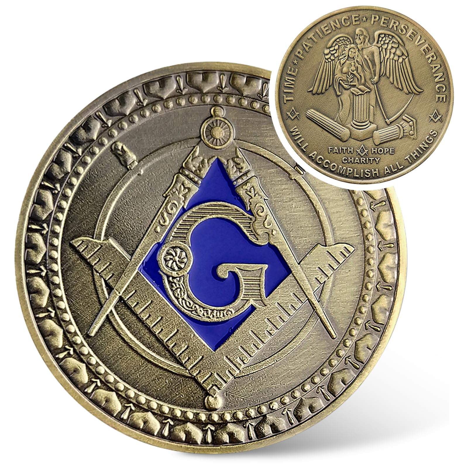 Masonic Square & Compass Freemasons Angel Challenge Coin mysite