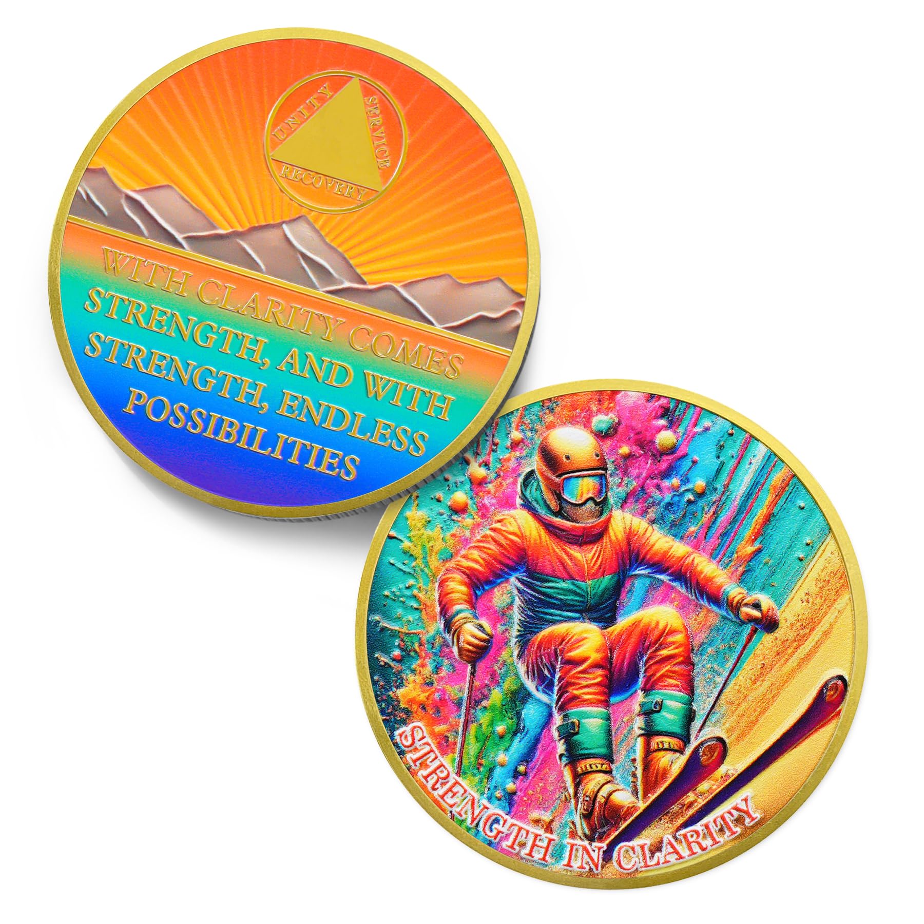 Breaking Limits Skiing Sport Sobriety Coin mysite