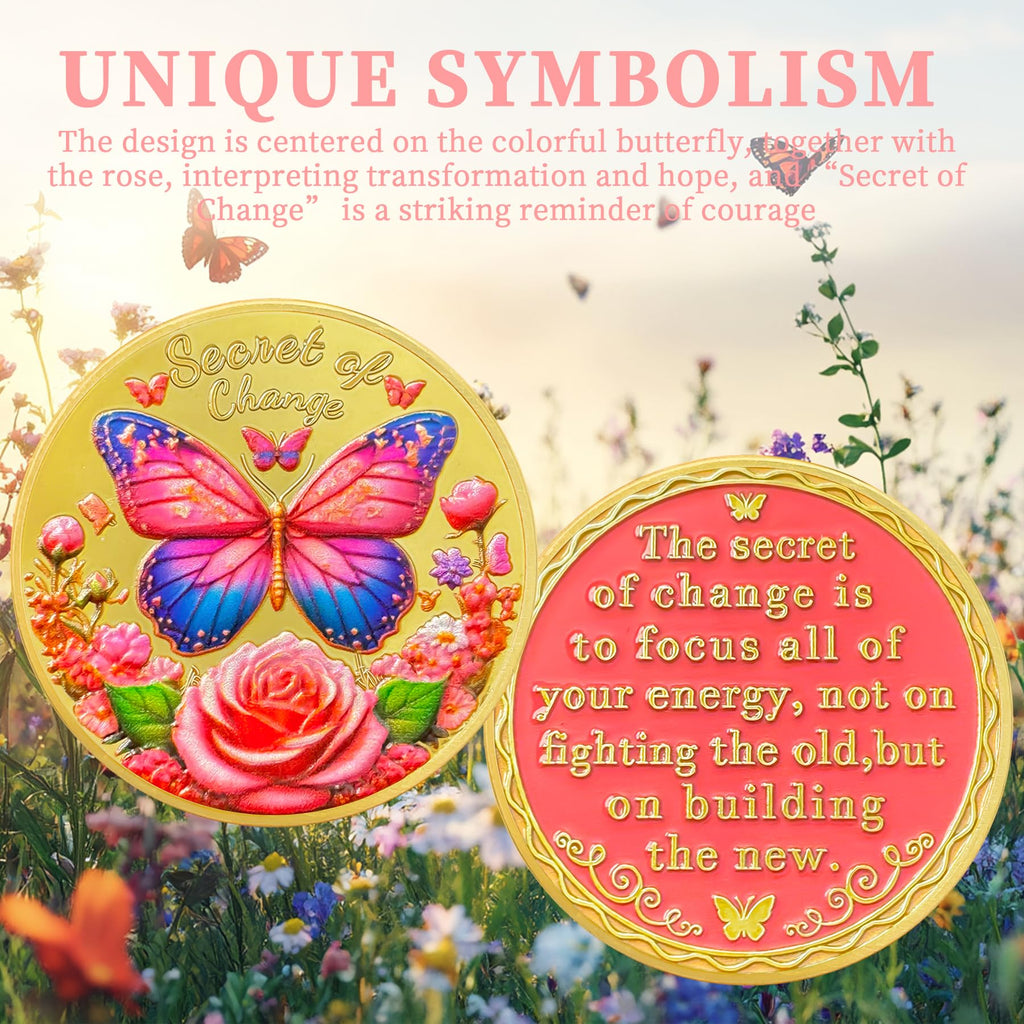 Butterfly Recovery Affirmation Sobriety Coin mysite