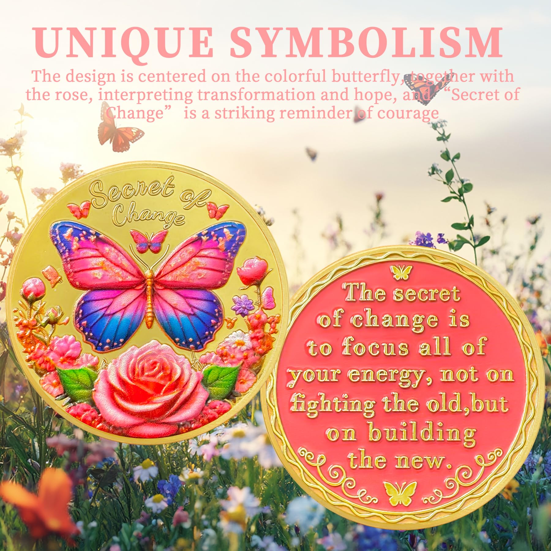 Butterfly Recovery Affirmation Sobriety Coin mysite