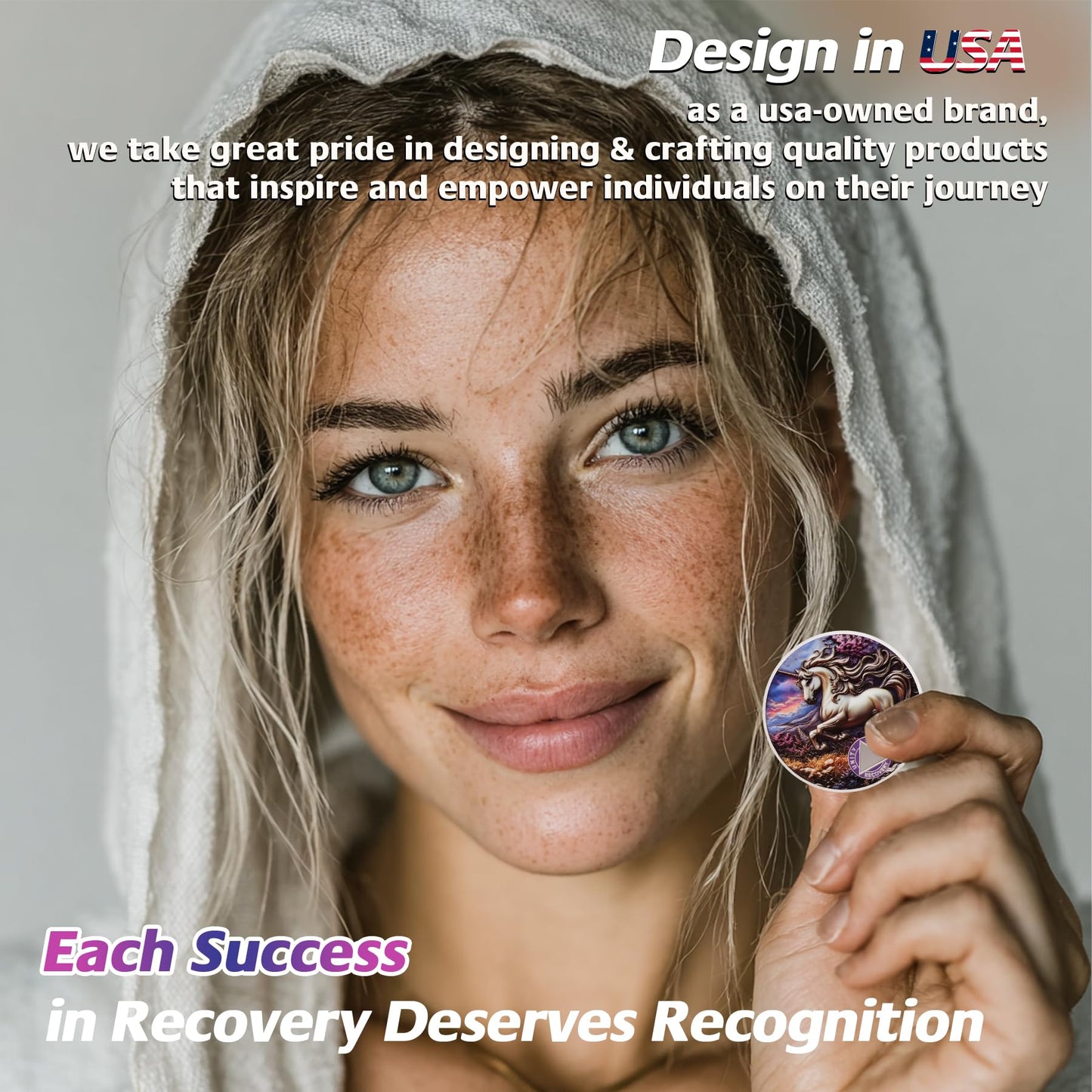 Personalized Pure Unicorn Religious Sobriety Coin mysite