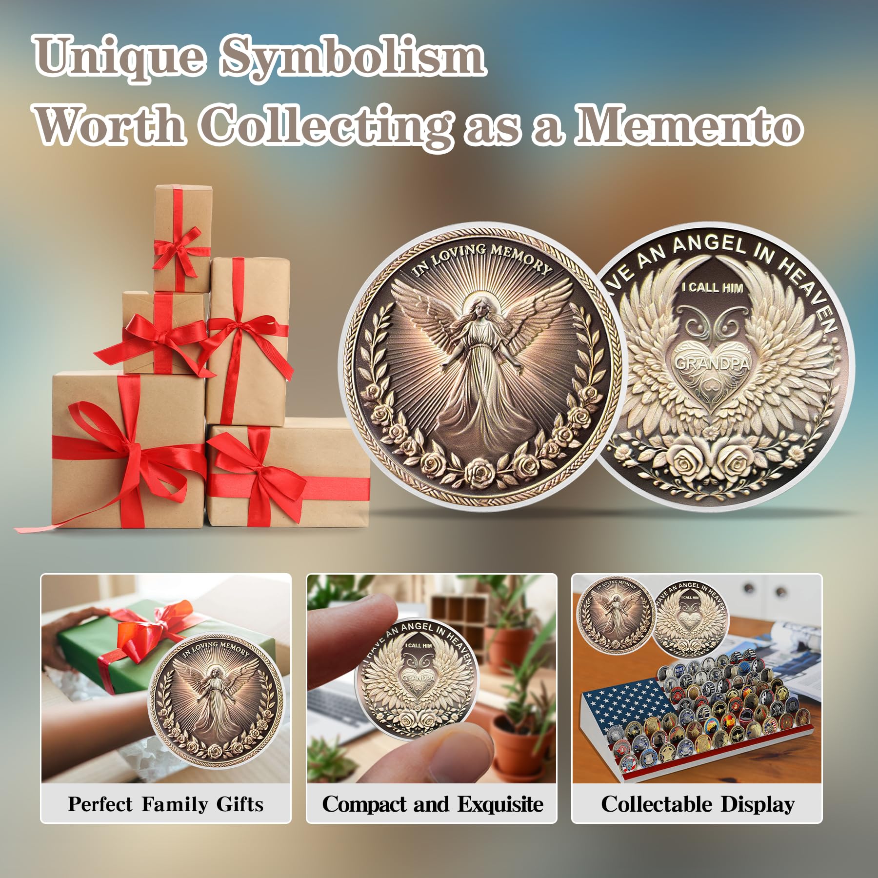 I Have an Angel in Heaven I Call Him Grandpa MemorialChallenge Coins mysite