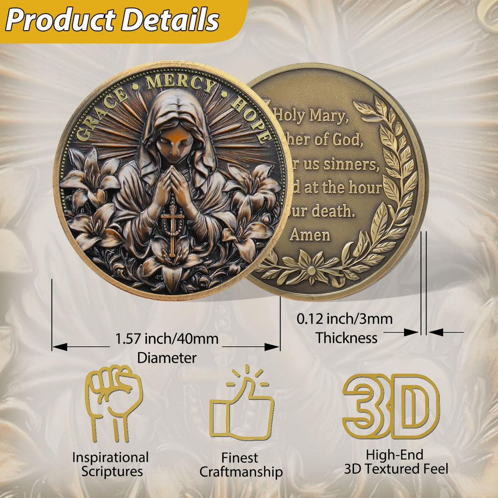 Inspirational Holy Mary Christian Challenge Coin mysite