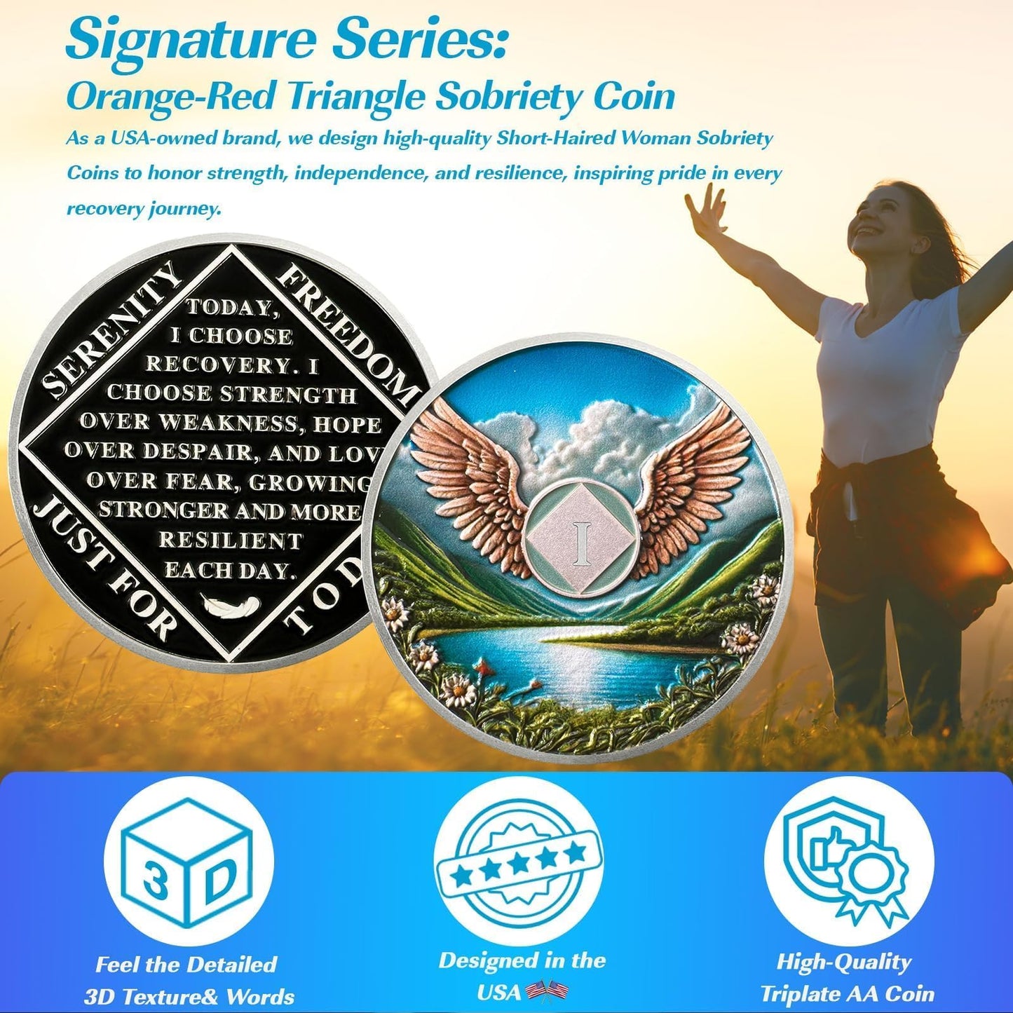 Personalized Wings of Freedom Sobriety Coin mysite