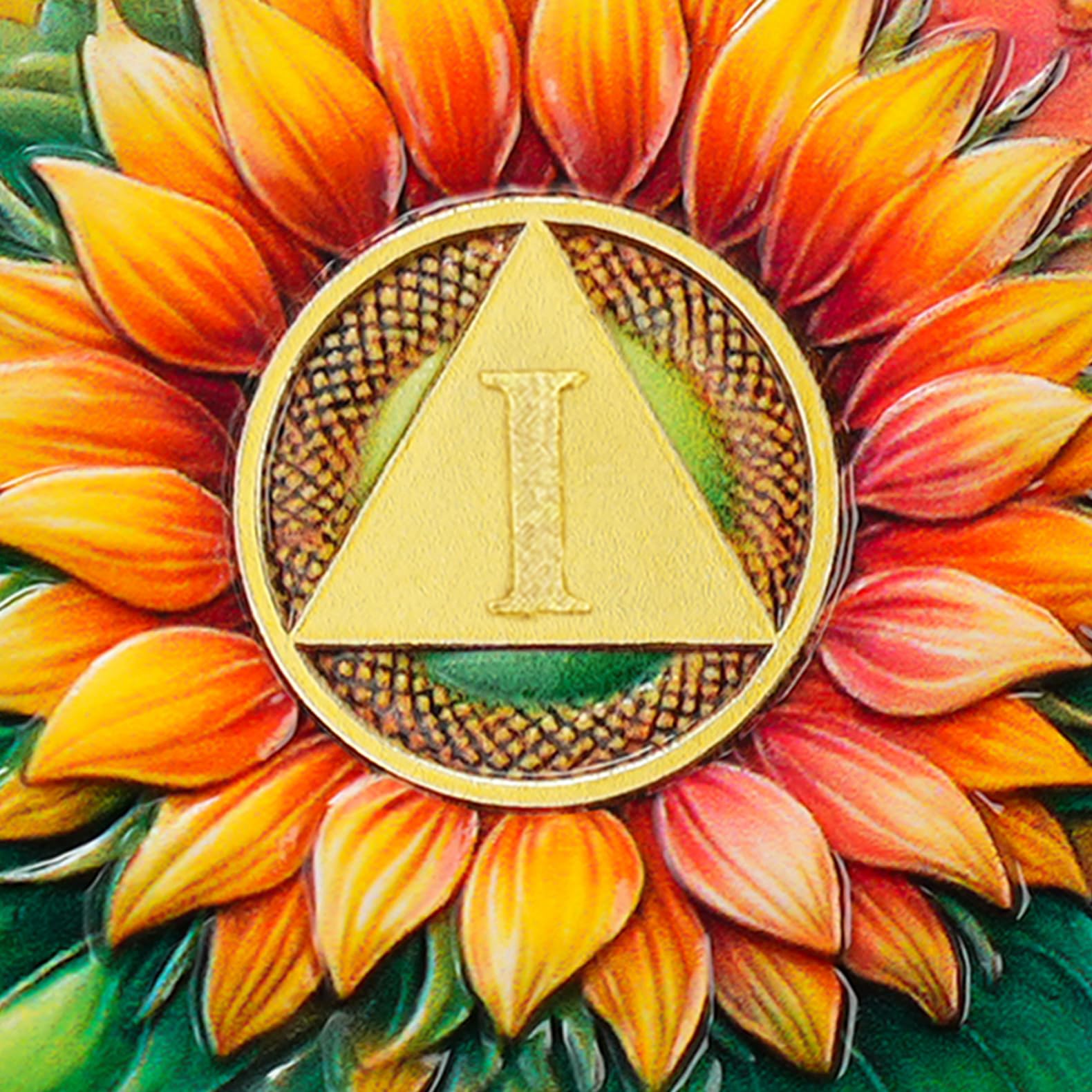 Personalized Sunflower Serenity Prayer Sobriety Coin Challenge Coin mysite