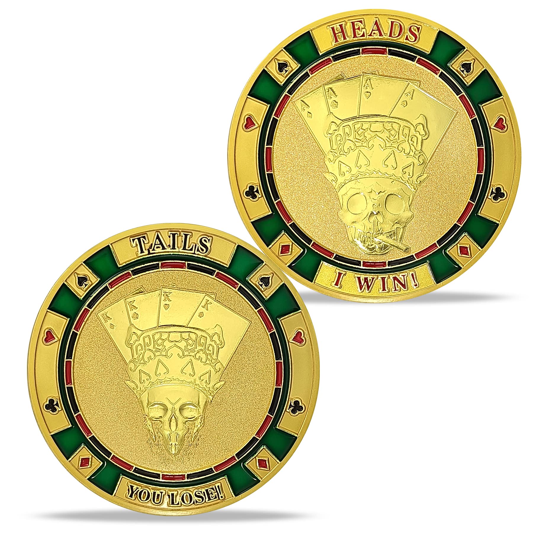 Heads Or Tails Poker Skull Good Luck Decision Challenge Coin mysite