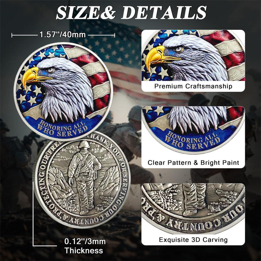 1 Pcs Veteran Challenge Coin Thank You for Your Service Military Challenge Coins mysite