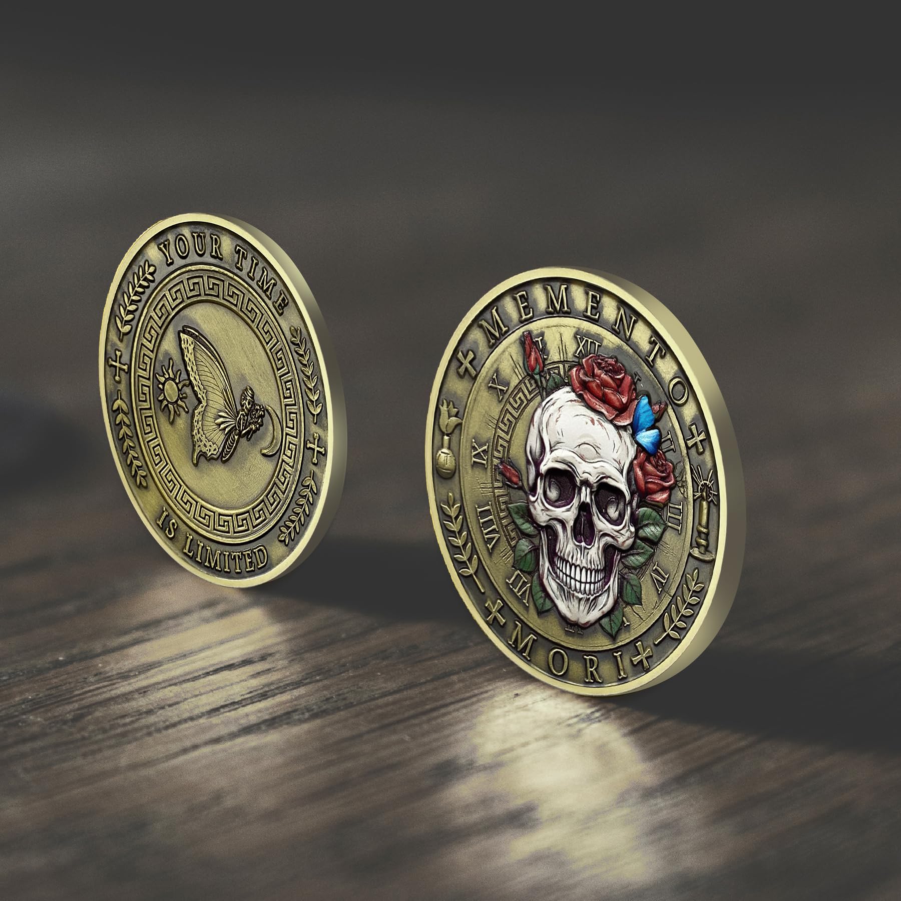 Stoic Reminder Token for Daily Stoic Meditations 3D Skull Memento Mori Challenge Coins mysite