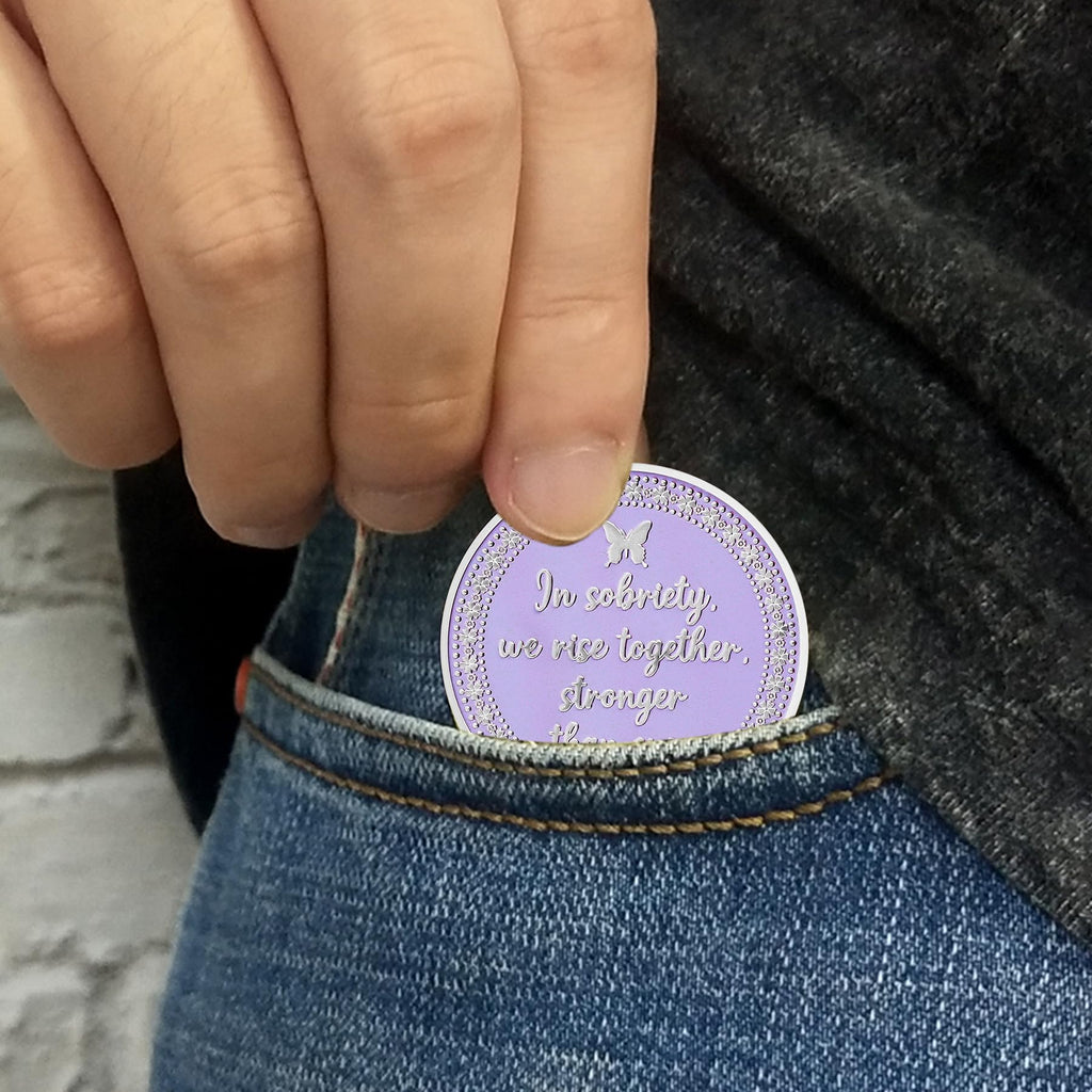 Inspirational Butterfly Recovery Token with Serenity Prayer Sobriety Coin mysite