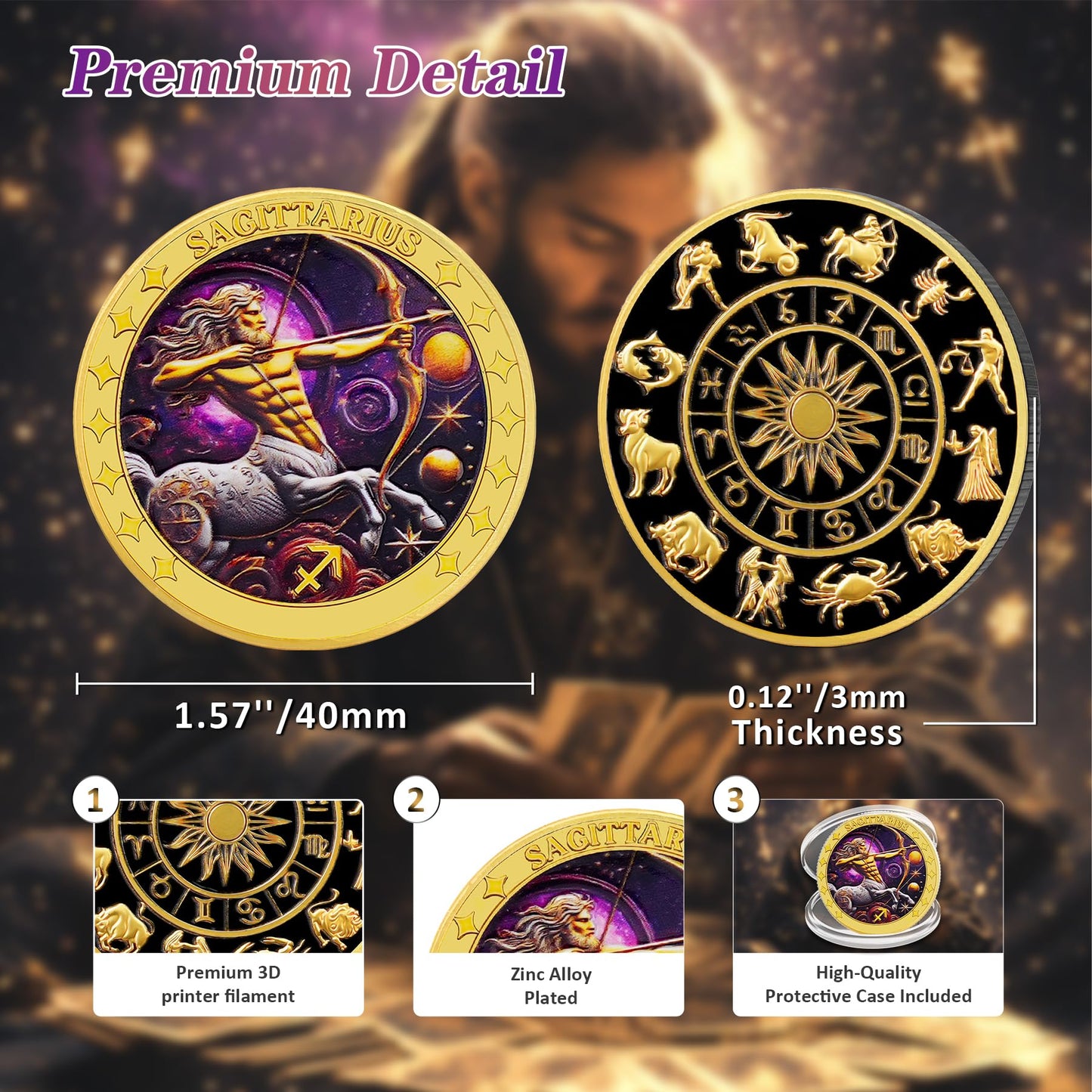 Sagittarius 12 Zodiac Challenge Coin mysite