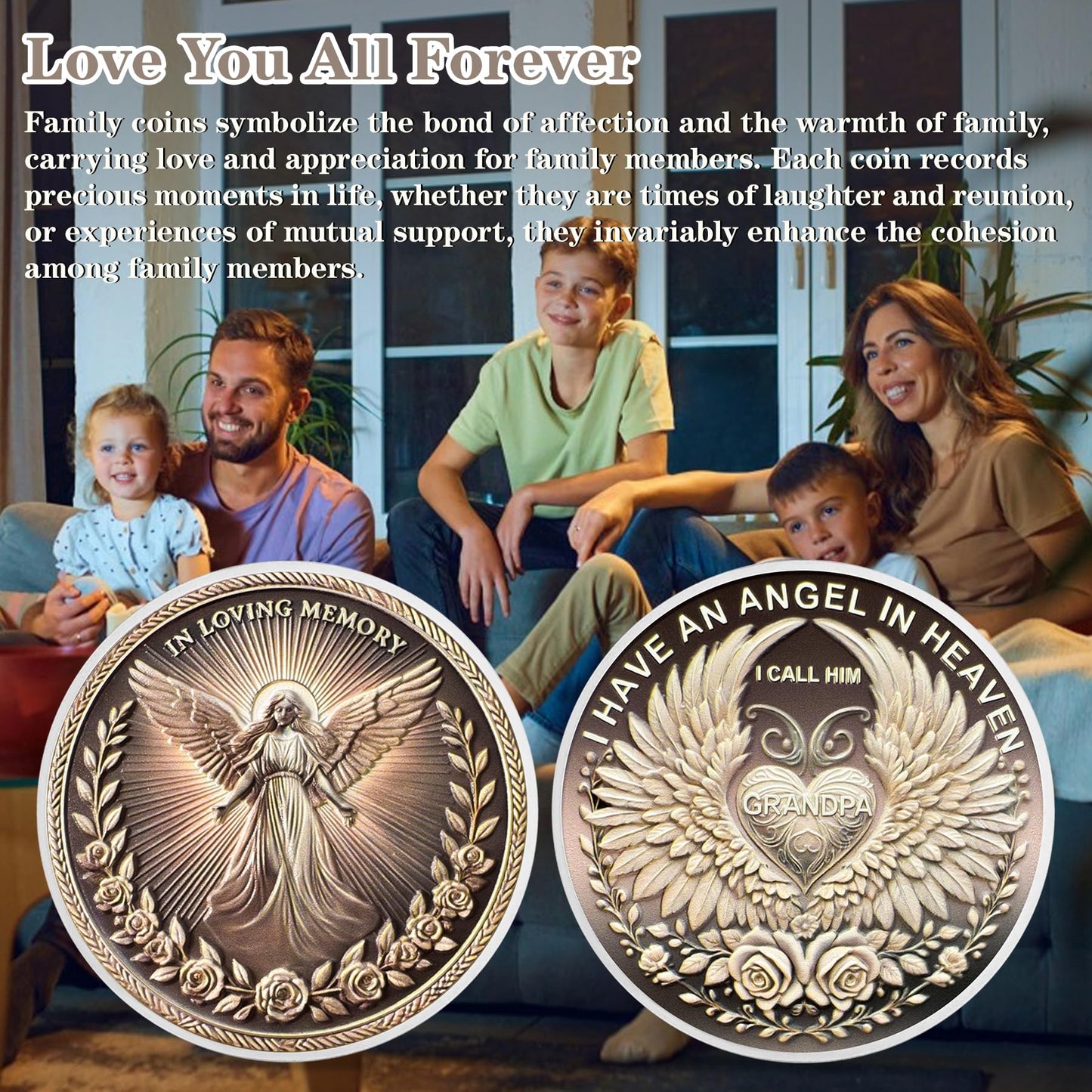 I Have an Angel in Heaven I Call Him Grandpa MemorialChallenge Coins mysite
