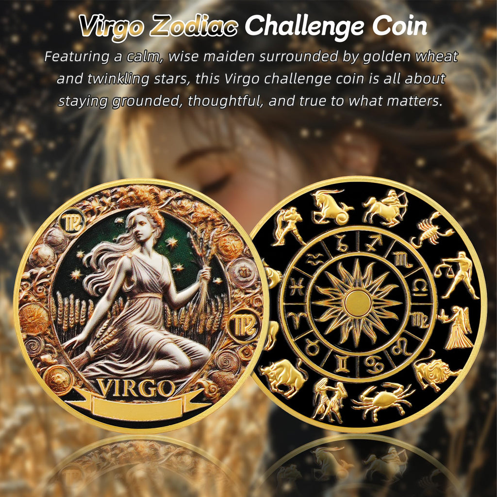 Virgo 12 Zodiac Challenge Coin mysite