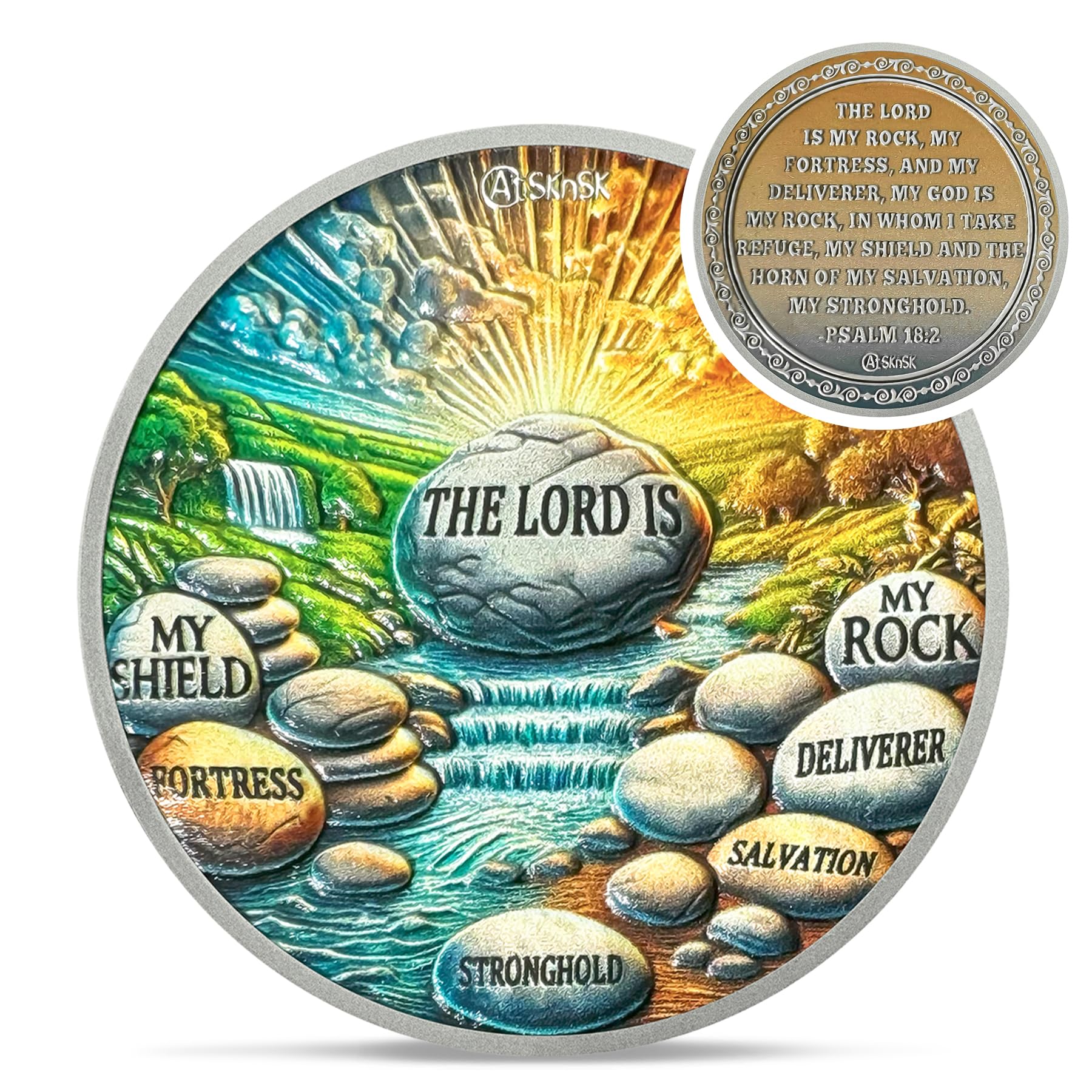 The Lord is My Rock Christian Religion Challenge Coin mysite
