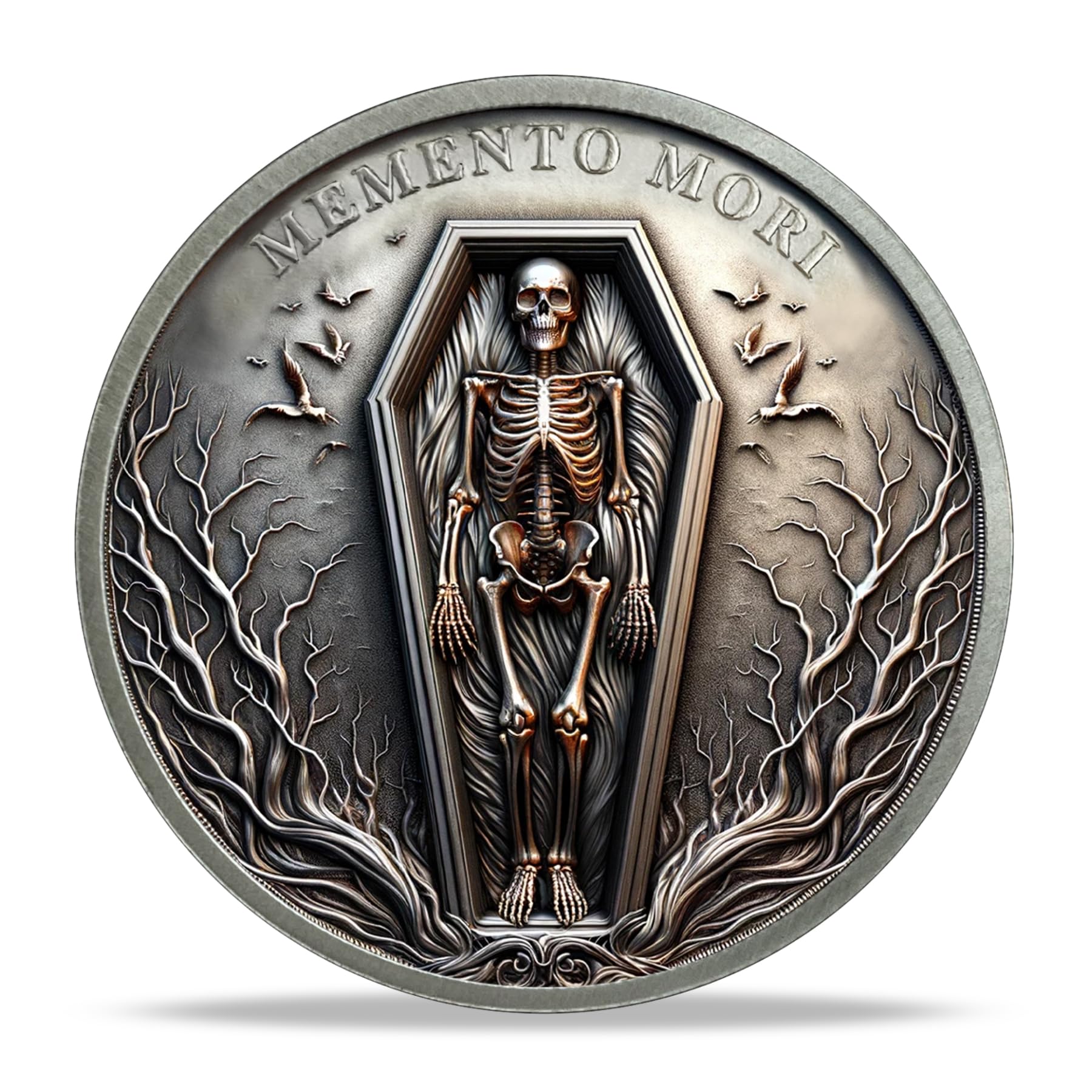 You Only Live Once Momento Mori Skull Coin mysite