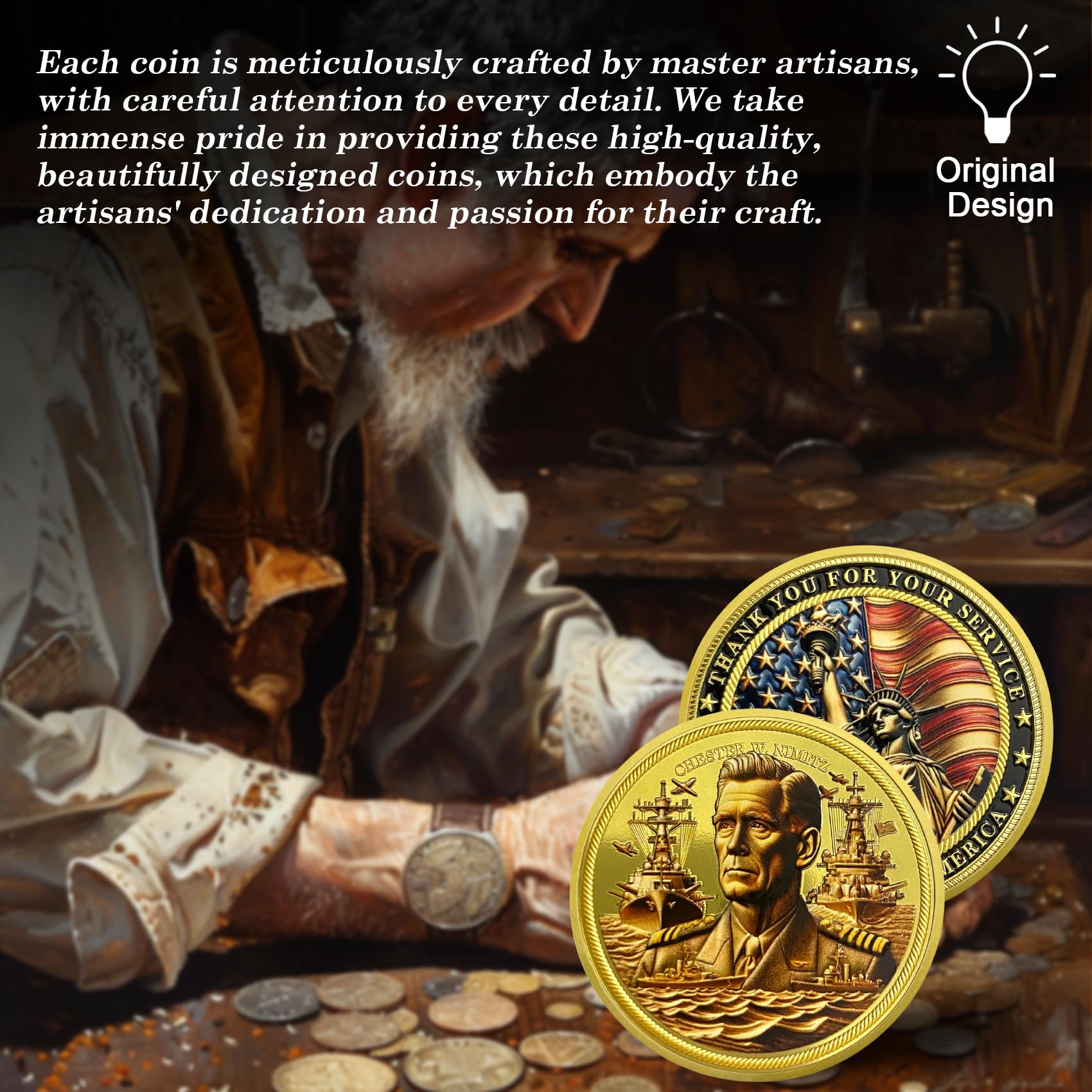 Thank You for Your Service Veteran Military Challenge Coins (Chester William Nimitz) mysite