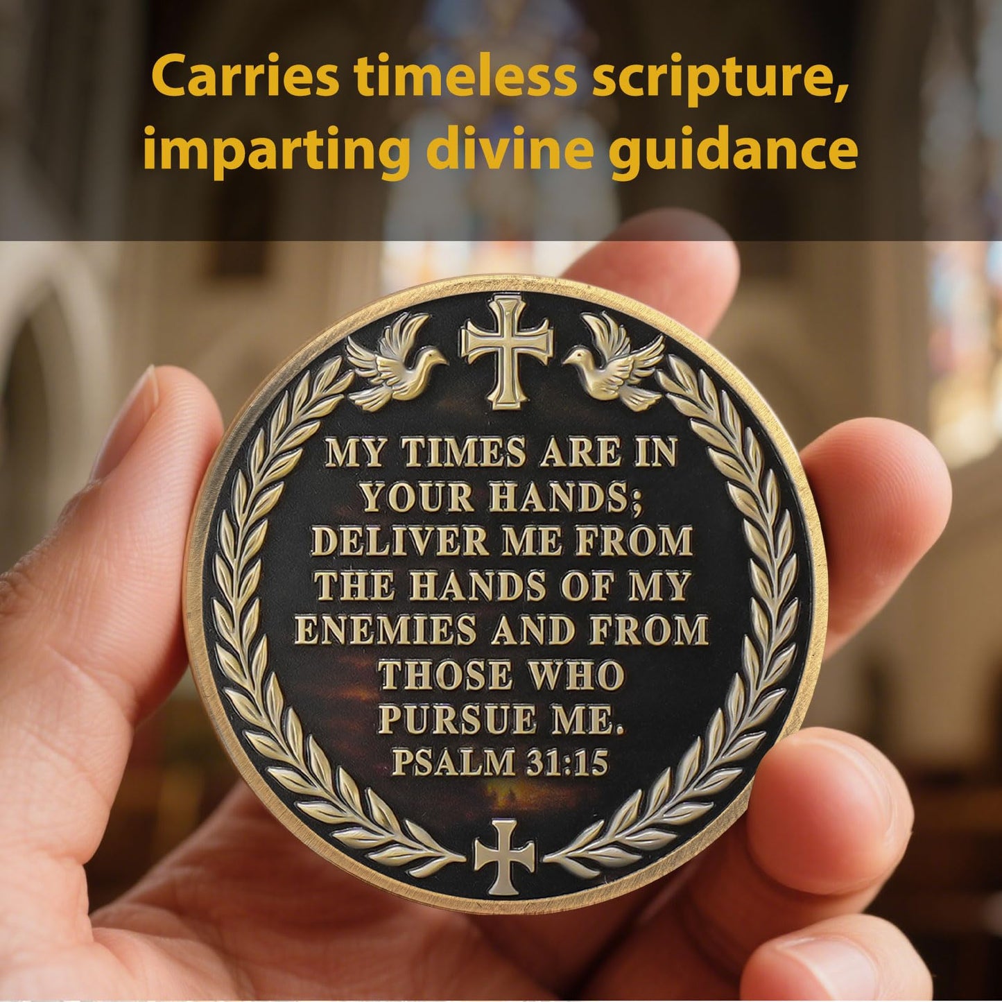 Time in God's Hands with Psalm 31:15 Tokenara Christian Challenge Coin mysite