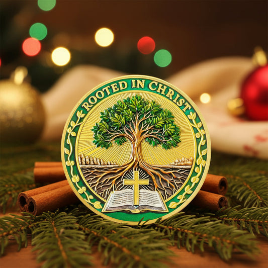 Rooted in Christ Christian Religious Challenge Coin mysite