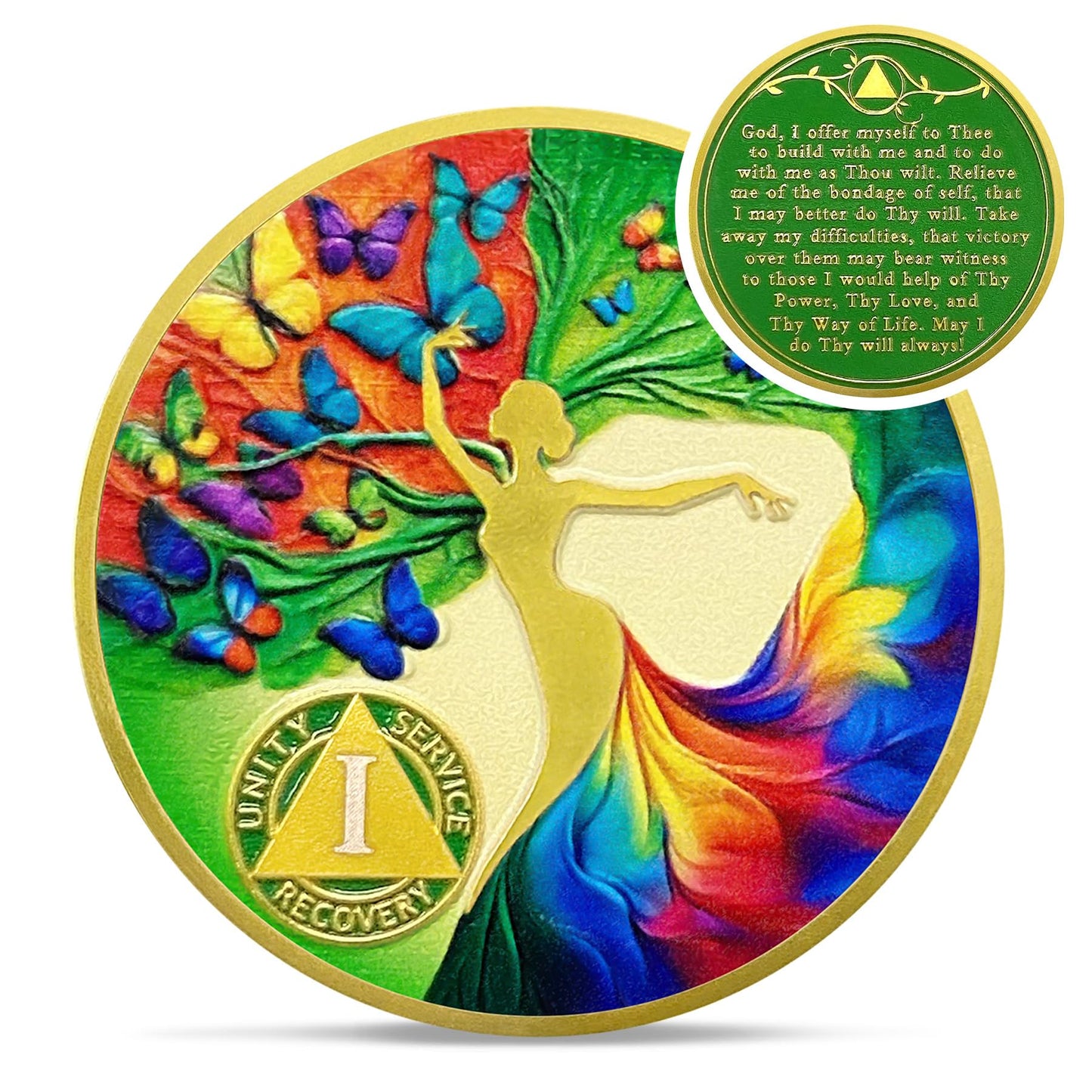 Personalized Artsy Recovery Women Tree of Life Sobriety Coin mysite