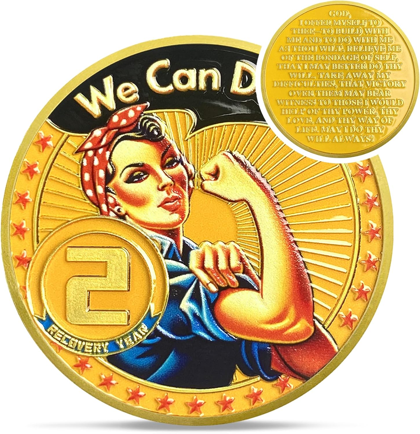 Rosie The Riveter 1-3 Year Sobriety Coin mysite