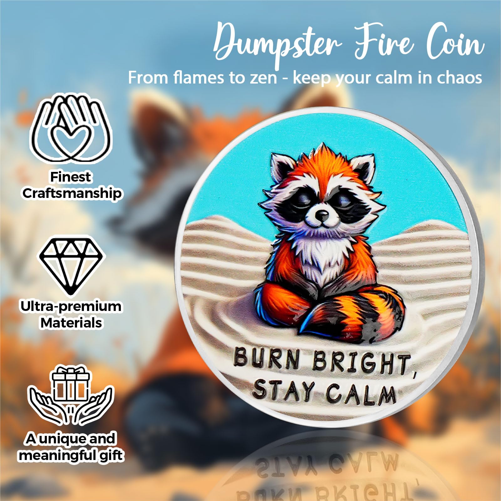 Inspirational Everything is Fine Dumpster Fire Zen Garden Coin mysite