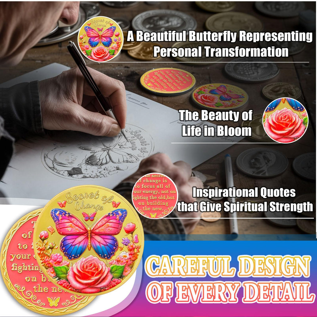 Exquisite Butterfly Secret of Change Sobriety Coin mysite