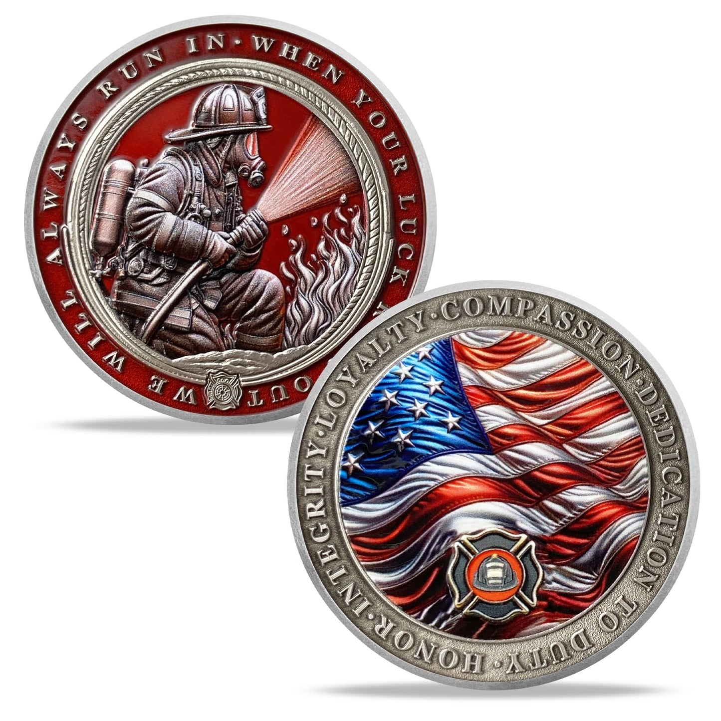 Firefighter Run Towards The Fire Rescue Challenge Coin mysite