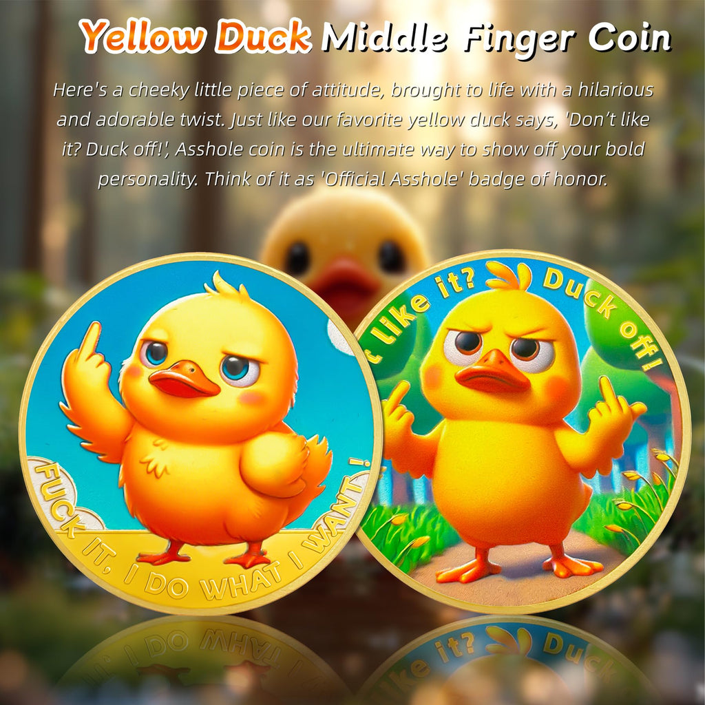 Cute Yellow Duck Middle Finger Challenge Coin mysite