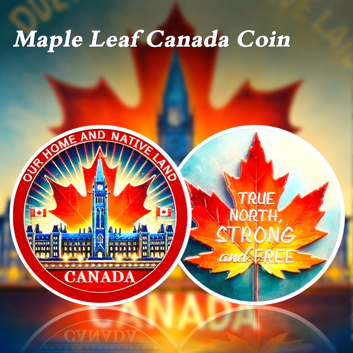 Honoring Canadian Independence Maple Leaf Canada Military Challenge Coin mysite