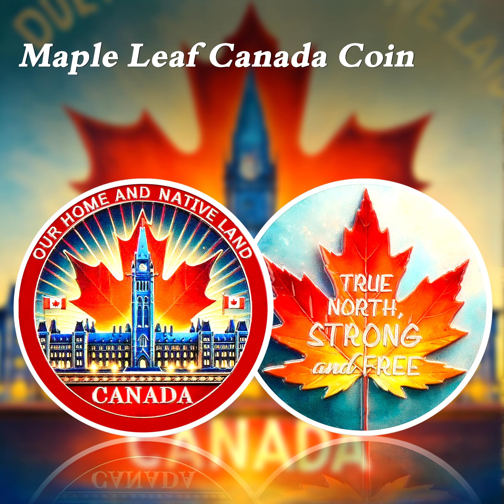 Honoring Canadian Independence Maple Leaf Canada Military Challenge Coin mysite