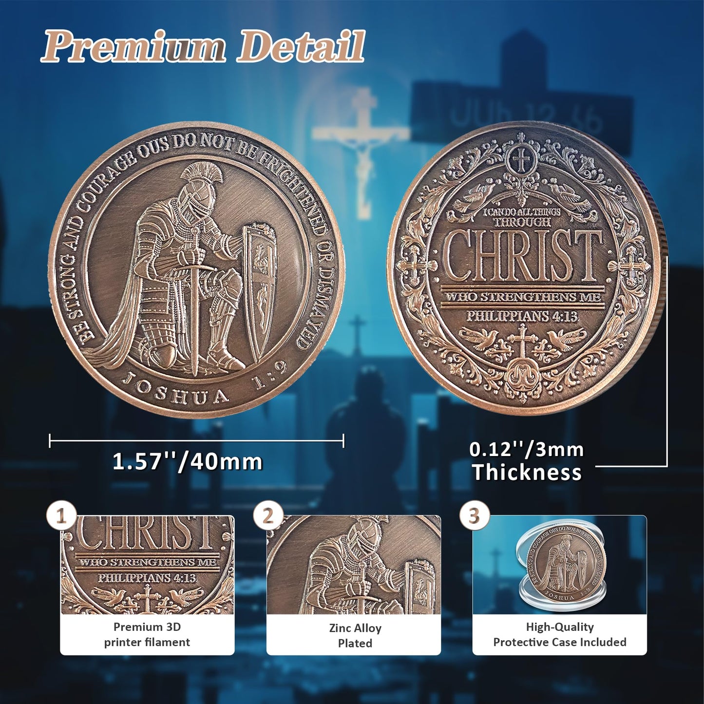 Knight Sword Christian Challenge Coin mysite