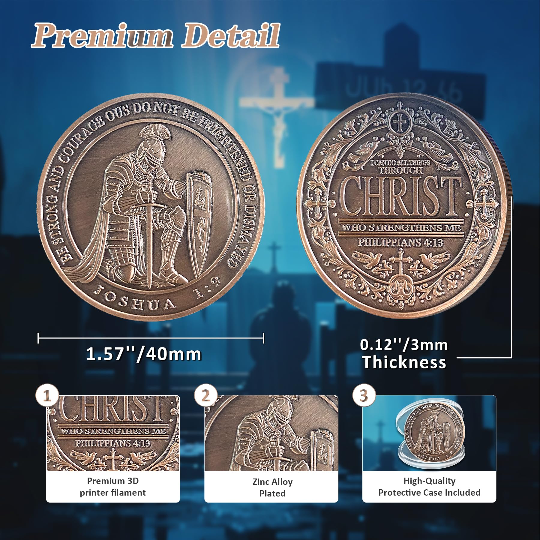 Knight Sword Christian Challenge Coin mysite