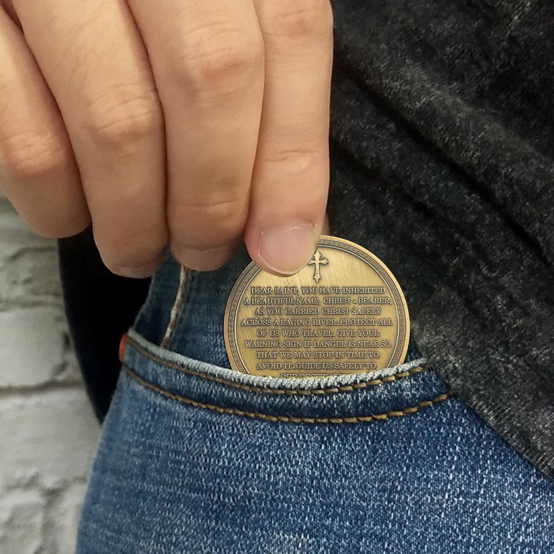 Saint Christopher Christian Challenge Coin with Prayer for Protection mysite