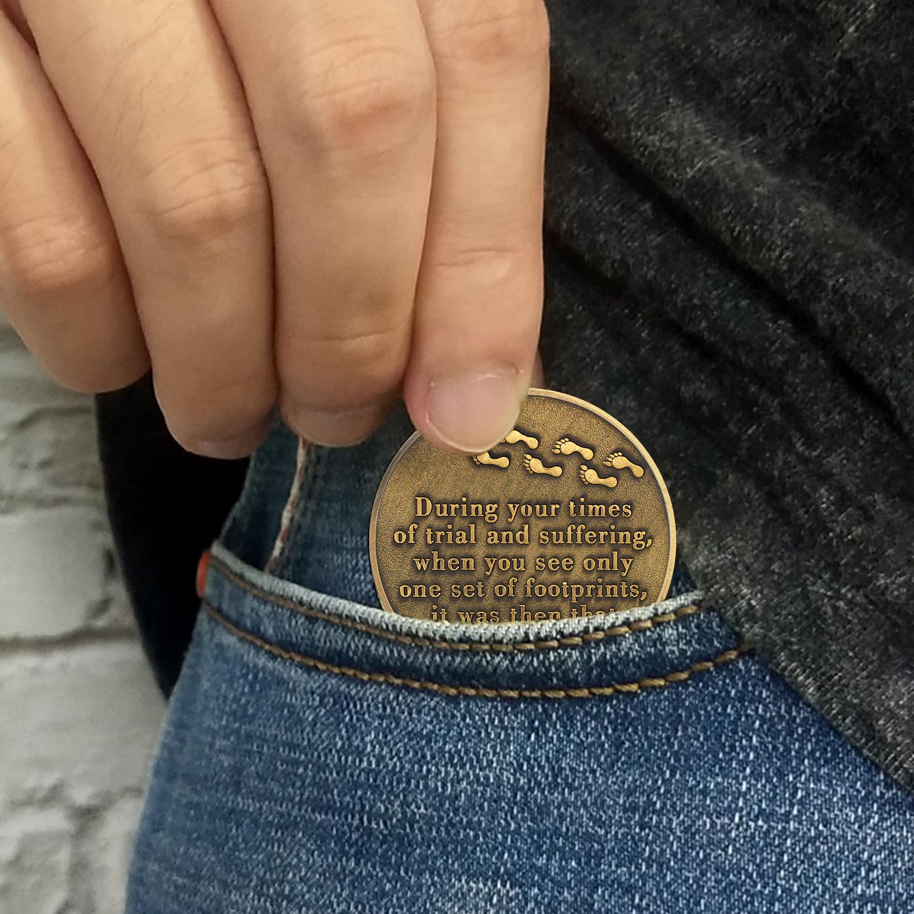 Beach Footprints Religious Coin mysite