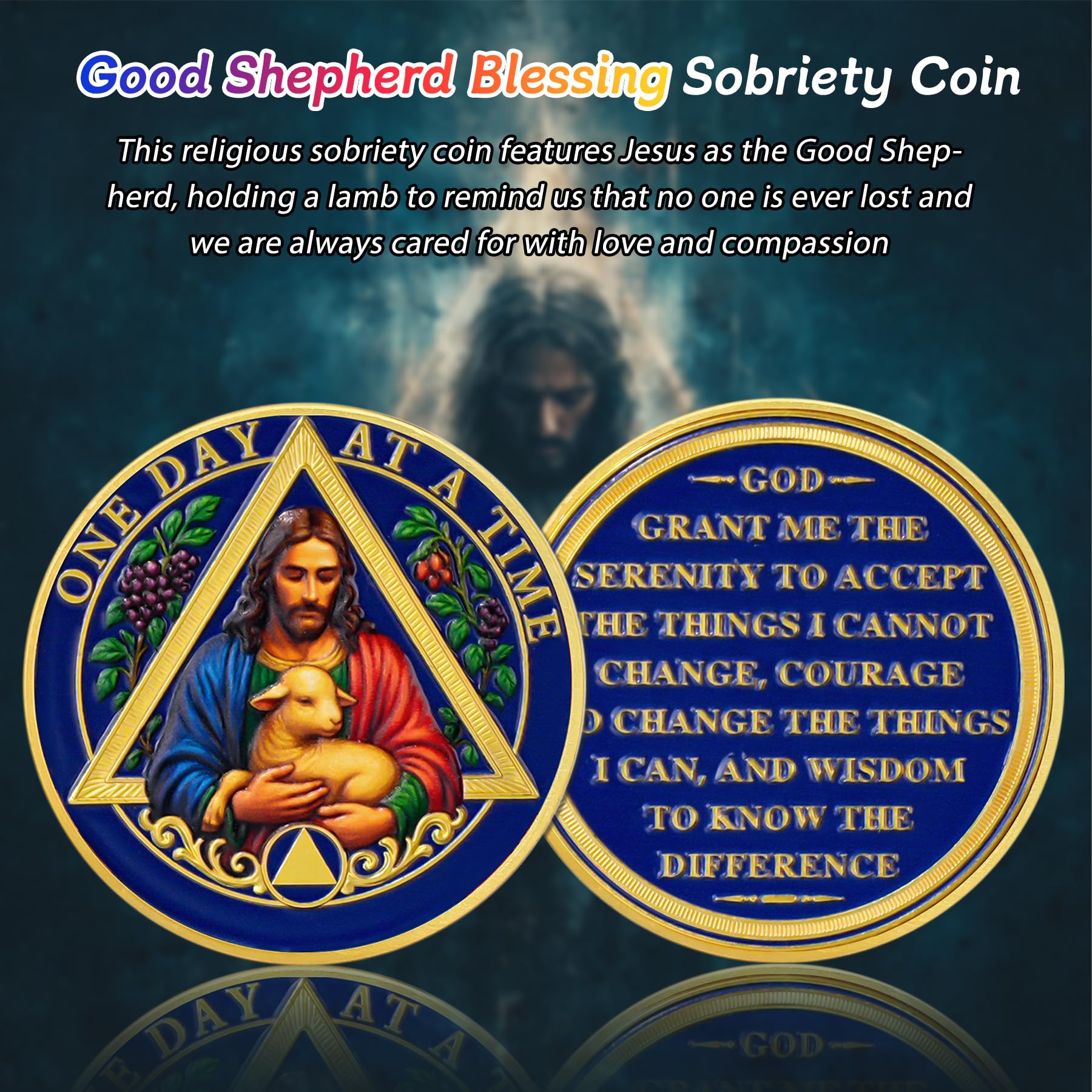 Personalized The Good Shepherd Blessing Sobriety Coin mysite
