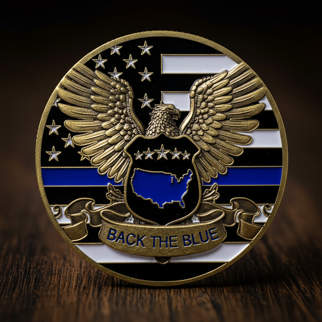Saint Michael Police Challenge Coin Thin Blue Line Coin mysite