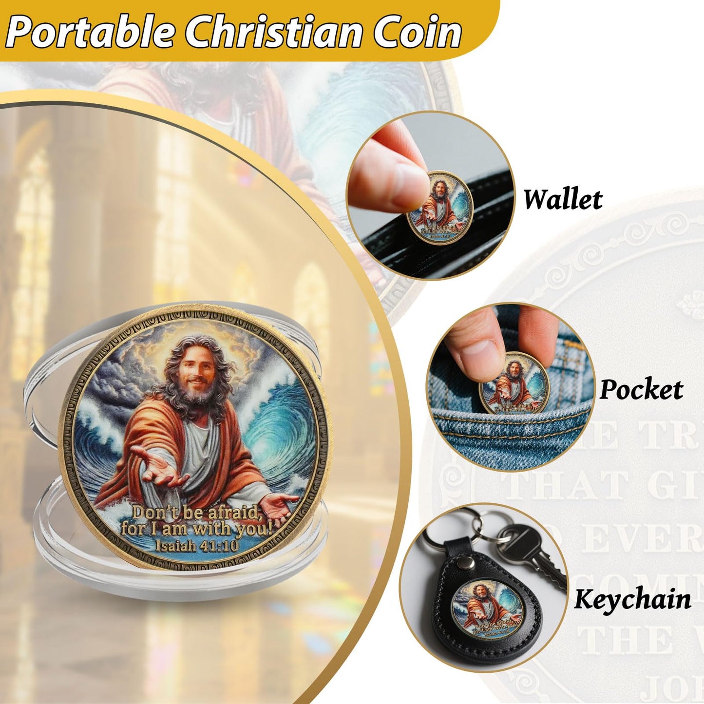 Sacred Jesus Comfort Christian Challenge Coin mysite