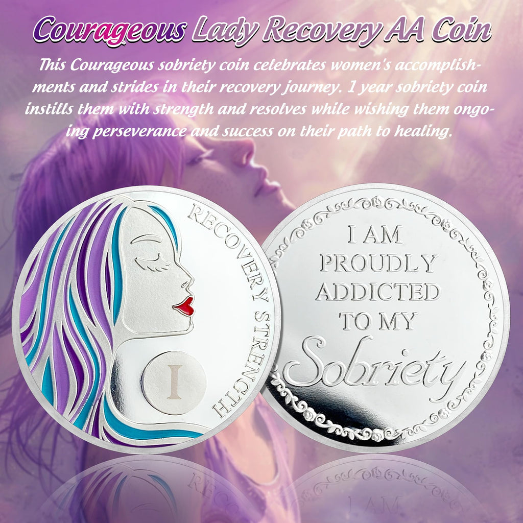 Courageous Lady AA Recovery Sobriety Coin mysite