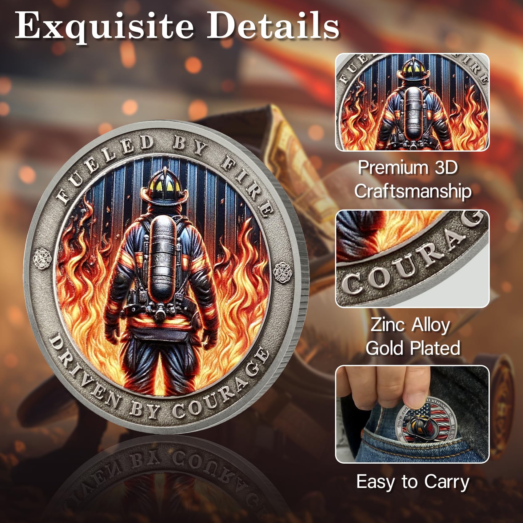 Honor Fire Department Rescue Prayer Coin mysite