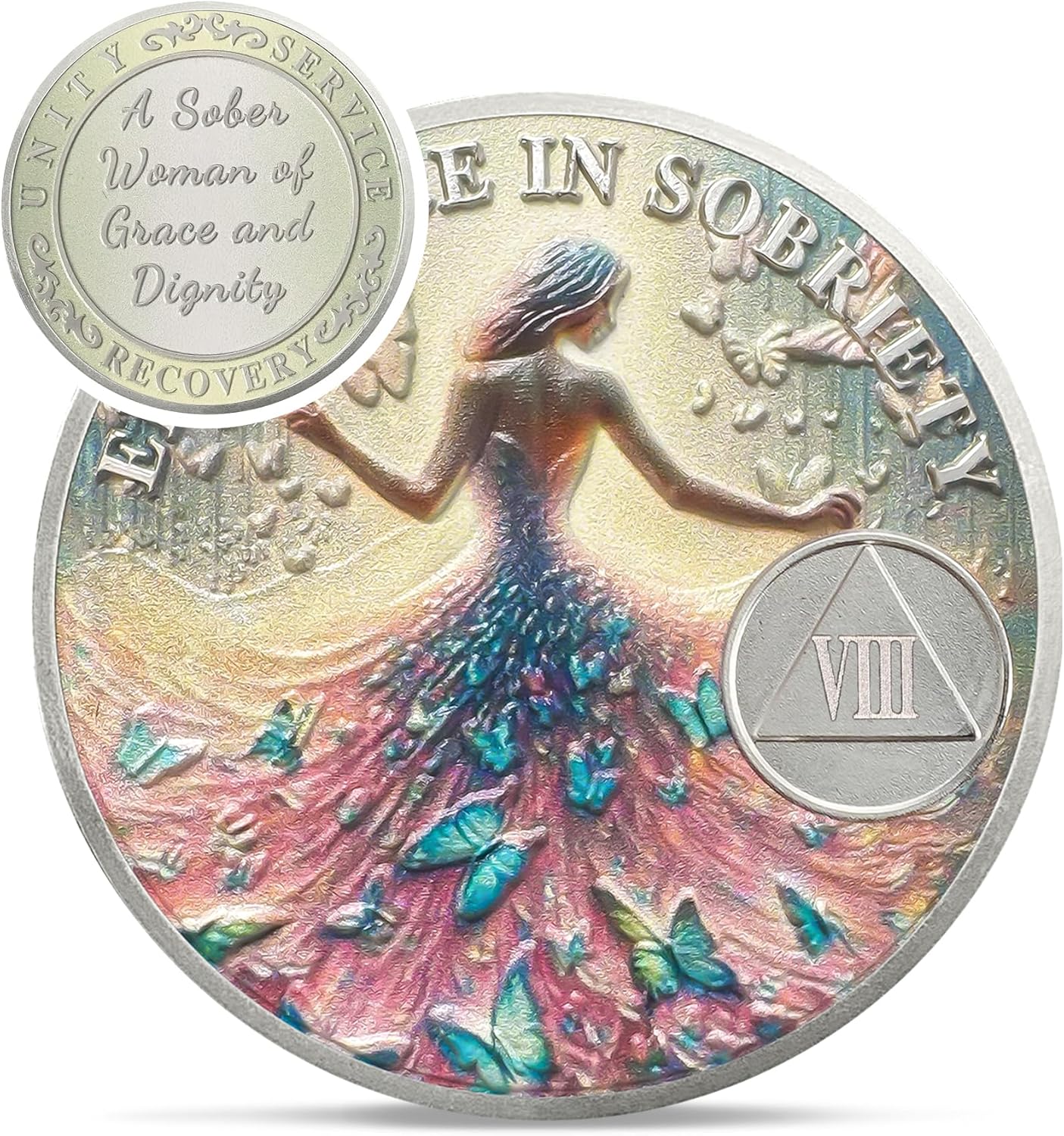 Personalized Celebrate Narcotics Alcoholics Sister Power Addiction Artsy Grace Women Sobriety Coin mysite